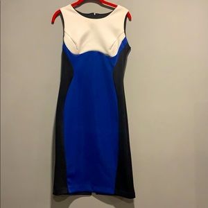 Blue/White/Black Dress